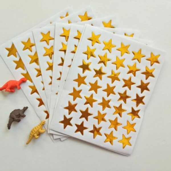 10PCS/PACK Mini Children’s Gold Rewards Pentagram Shiny Sticker Teacher Praise Label Award Five-pointed Star Golde