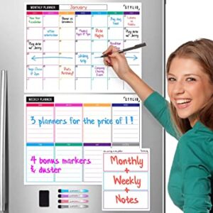 Magnetic Monthly Weekly Planner Calendar Table Dry Erase Calendar Whiteboard SchedulesFridgeMessage Board