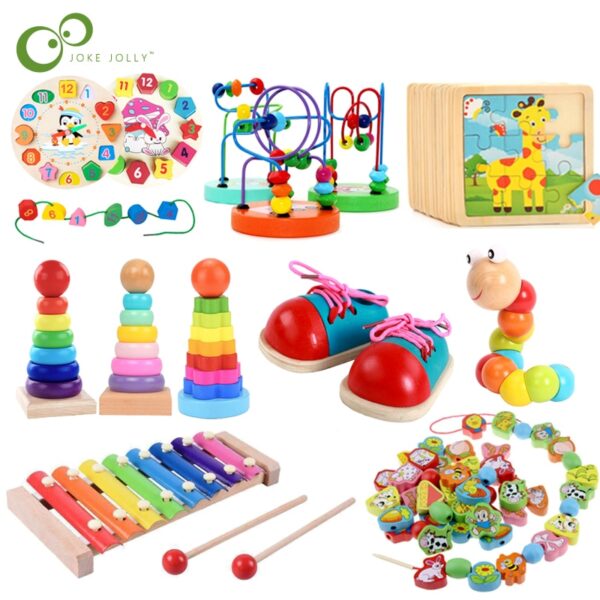 30 Baby Educational Toys Wooden Toys Montessori Early Learning Baby Birthday Christmas New Year Gift Toys for Children GYH