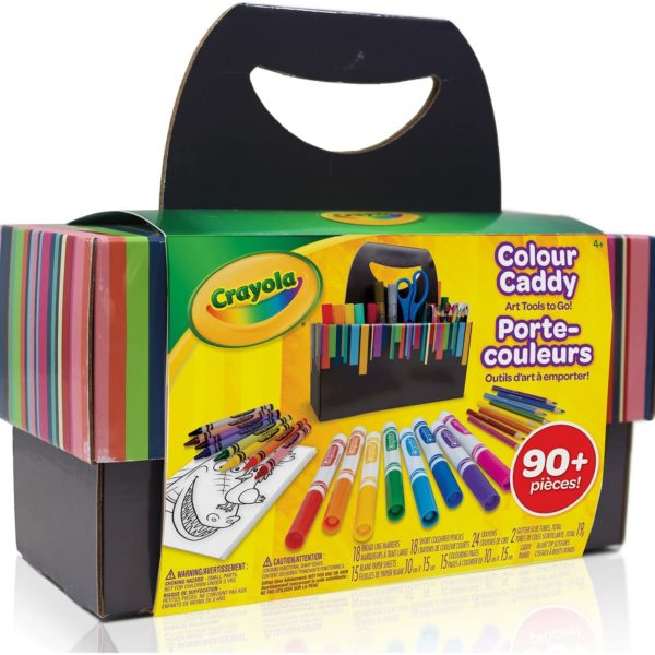 Crayola Colour Caddy, Art Supplies Kids, Travel Art Set, 90+ Pieces , Holiday Kids, Age4,5, 6, 7, 8, 9, Back to school, School supplies, Gifting